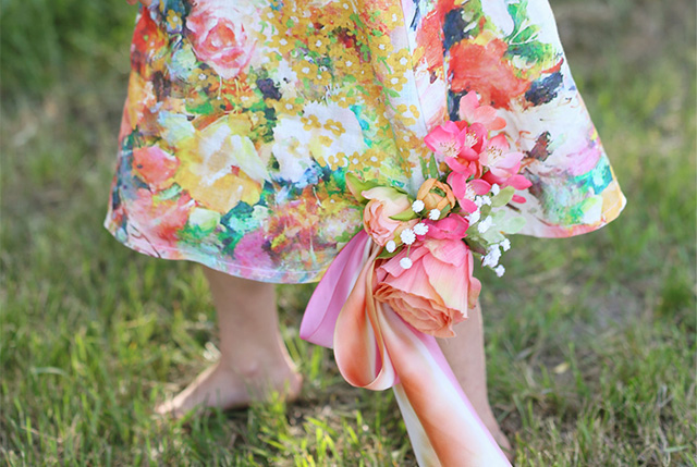 Flower girl dress with flower detail