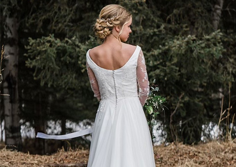 Back detail of wedding dress